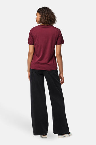 T-shirt à manches courtes - Bordeaux - PIECES®