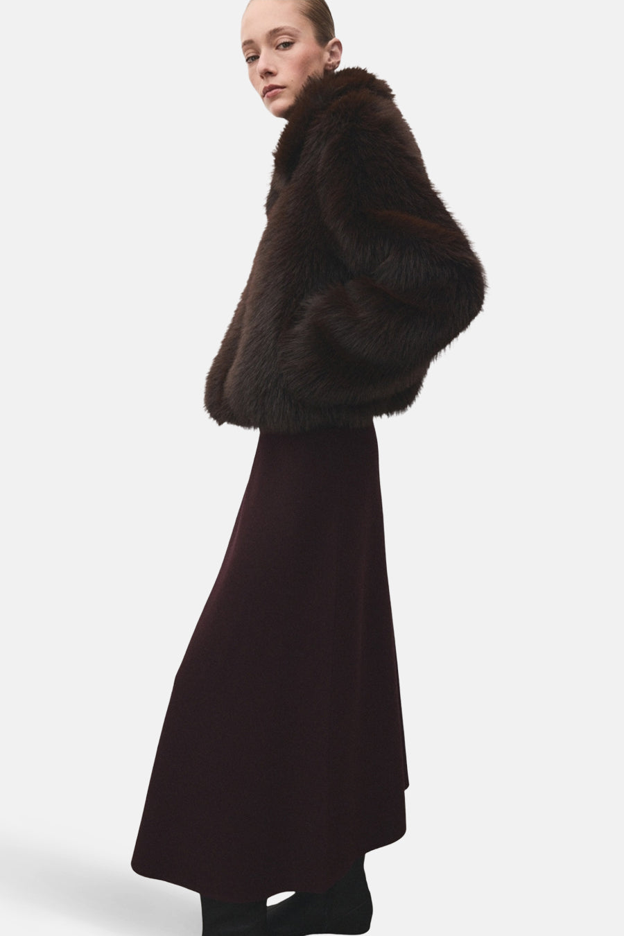 Jupe longue - bordeaux - MANGO