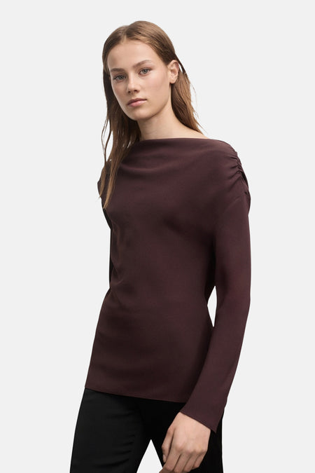 Blouse à manches longues - brun