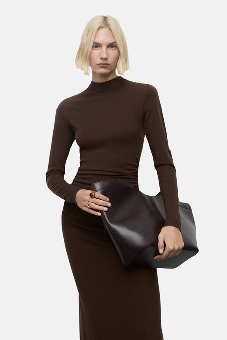 Robe à manches courtes - brun