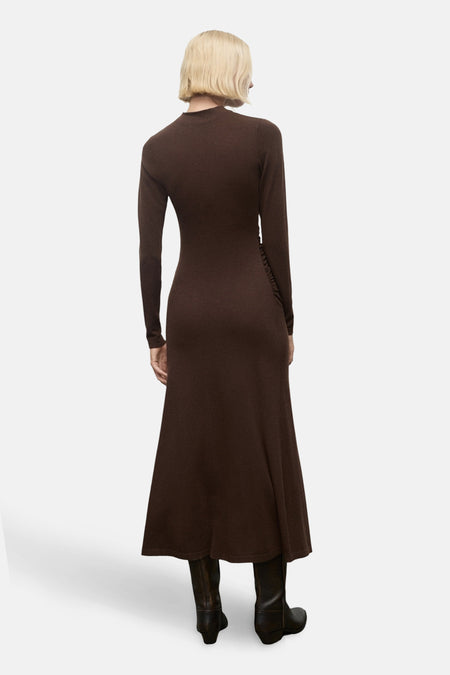 Robe à manches courtes - brun