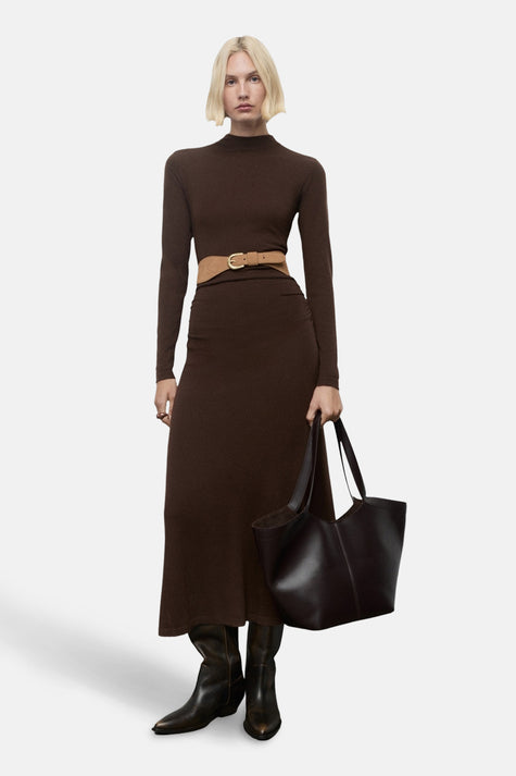 Robe à manches courtes - brun