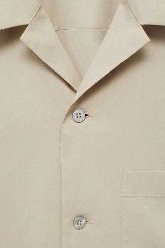 Chemise à manches courtes - beige - MANGO