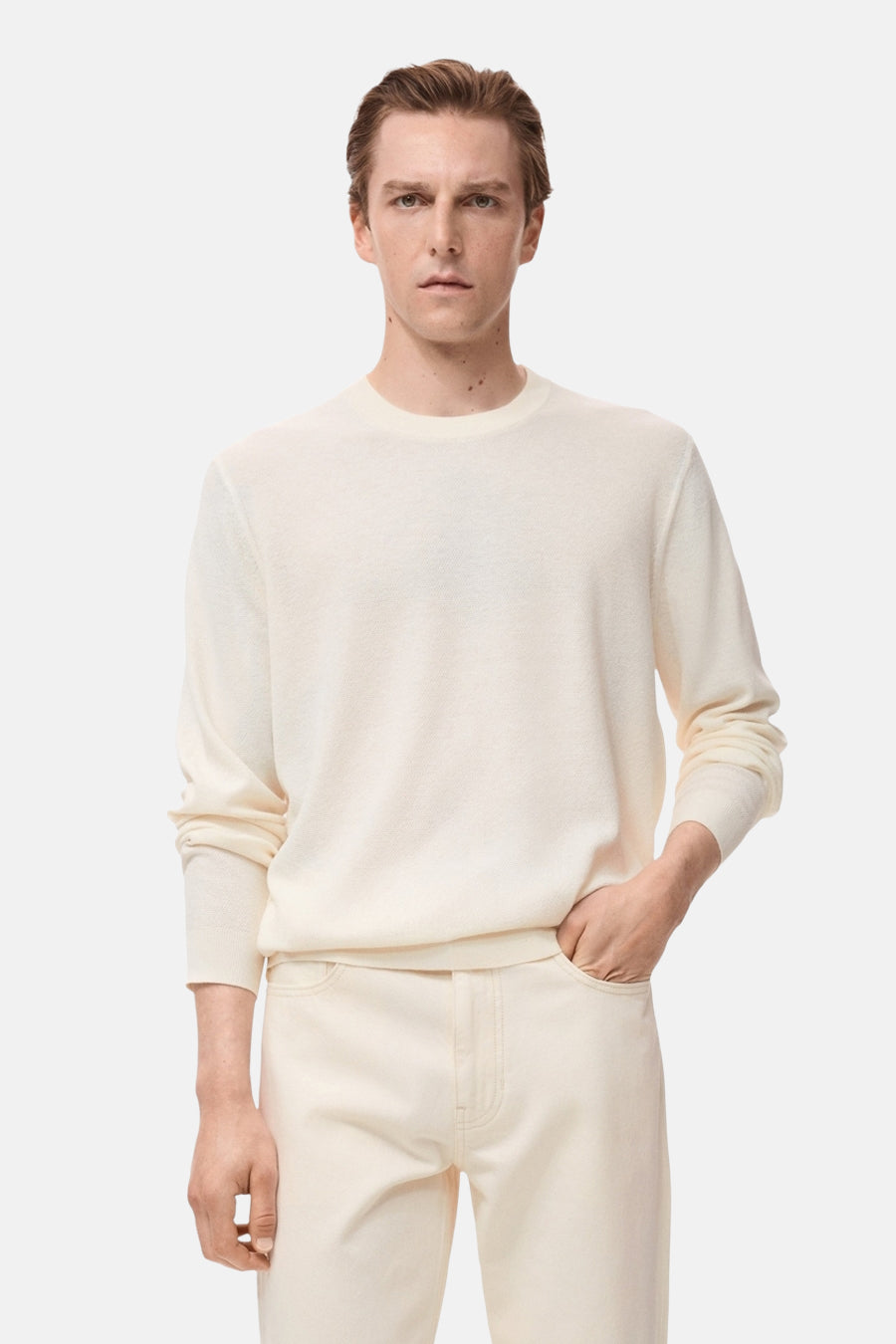 Pull à col rond - écru - MANGO