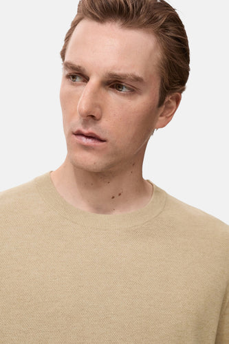 Pull à col rond - beige - MANGO