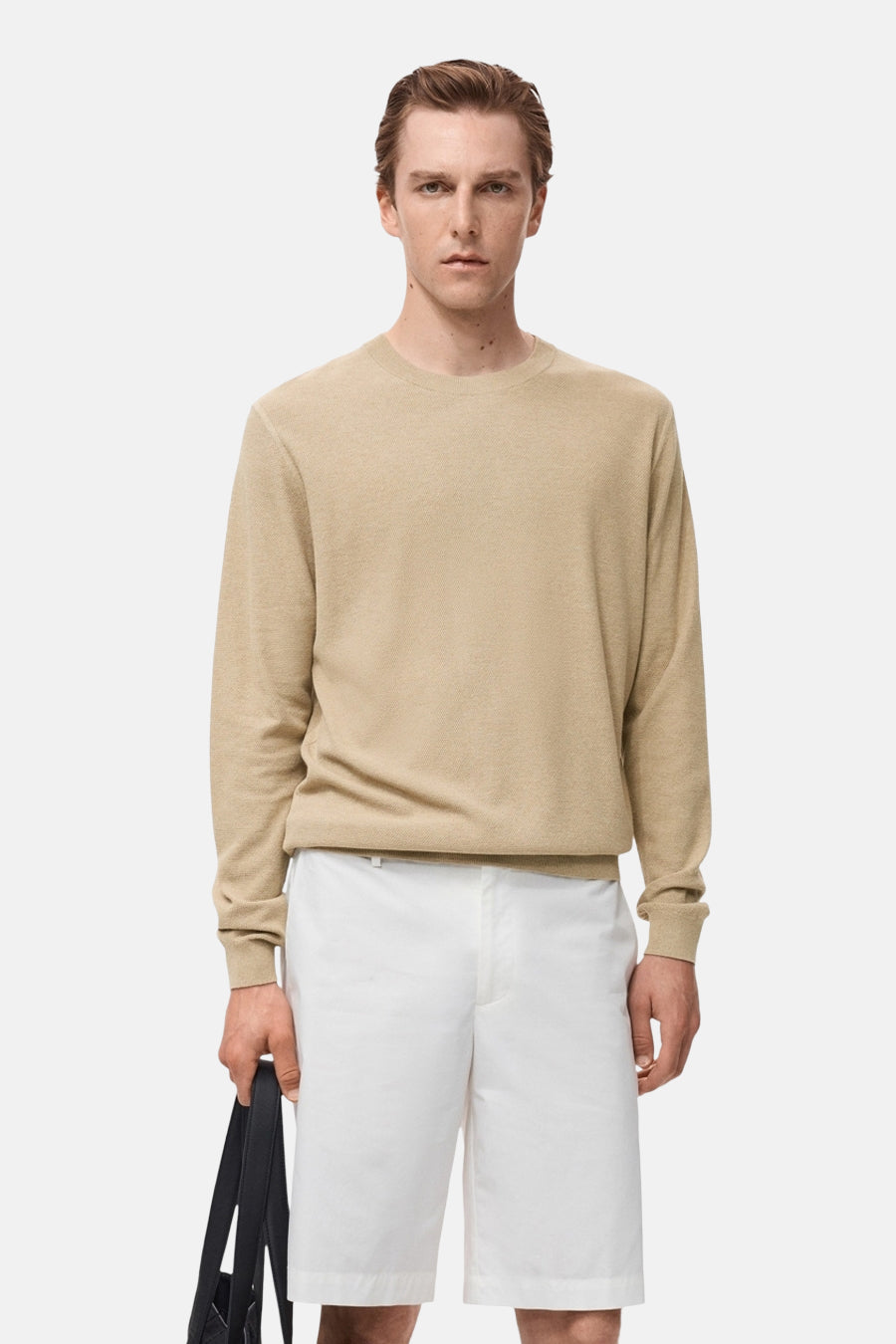 Pull à col rond - beige - MANGO