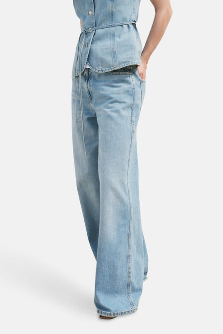 Jeans wide Light blue denim - MANGO