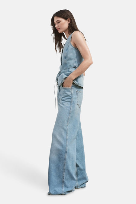 Jeans wide Light blue denim - MANGO