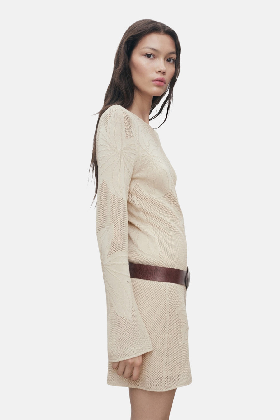 Robe à manches longues - beige - MANGO