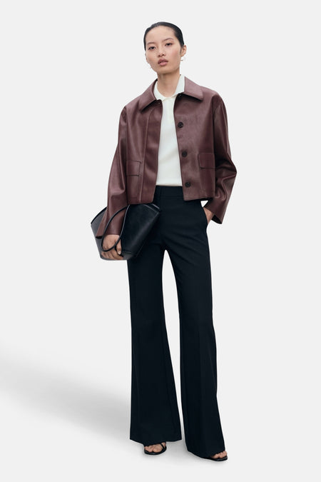 Veste courte bordeaux - MANGO