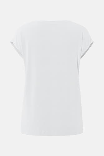 T-shirt blanc (manches courtes) de PIECES®, vu de dos sur un fond uni.