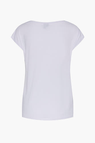 T-shirt blanc à manches courtes de PIECES®, vu de derrière, avec un design uni.