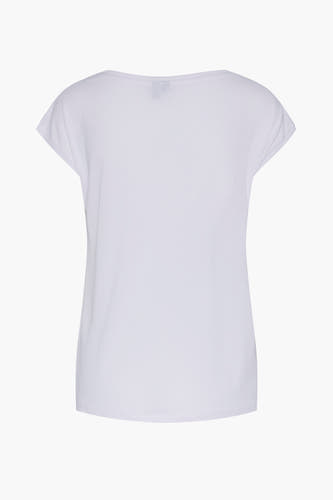 T-shirt blanc court en coton de PIECES, de couleur unie et avec un décolleté simple.