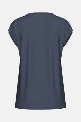 T-shirt bleu de Pieces, dos uni avec manches courtes.
