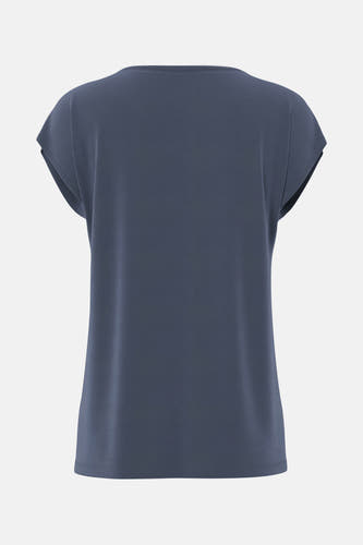T-shirt bleu à manches courtes de PIECES, design uni sur fond blanc.