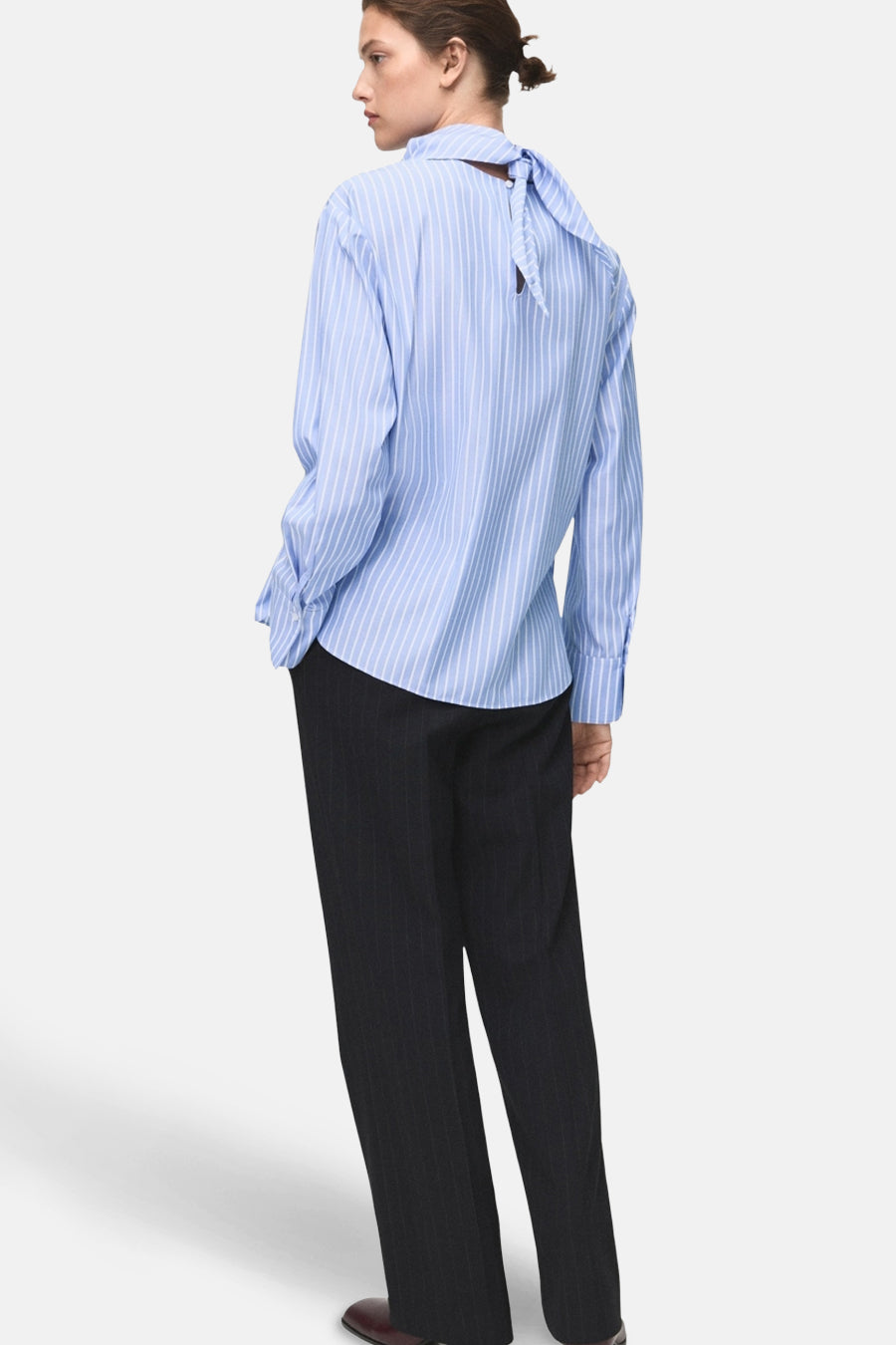 Blouse à manches longues - bleu - MANGO - 4