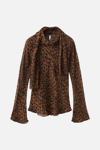 Blouse à manches longues - Brun