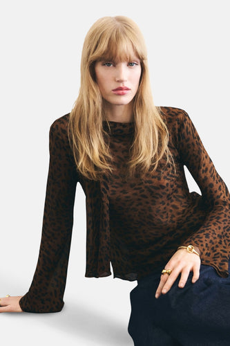 Blouse à manches longues - Brun