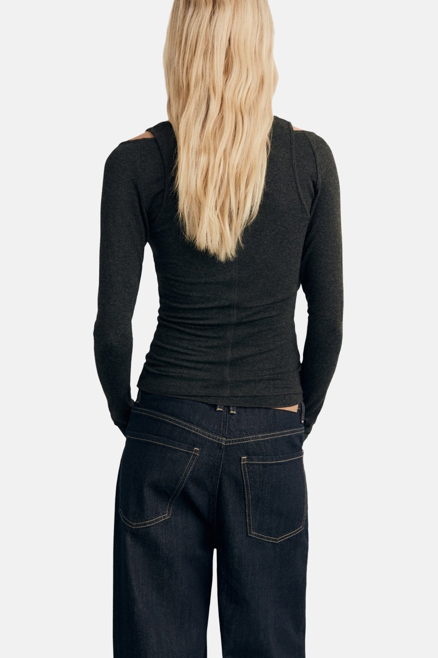 T-shirt à manches longues - gris - MANGO