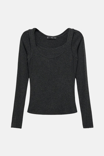 T-shirt à manches longues - gris - MANGO