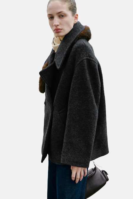 Veste courte gris - MANGO
