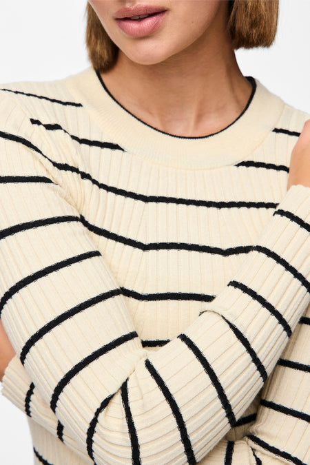 PCCRISTA LS O-NECK KNIT NOOS BC