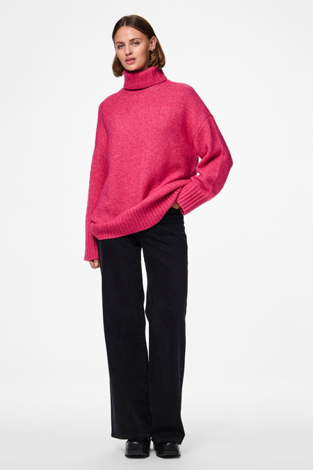 Pull à col roulé - rose
