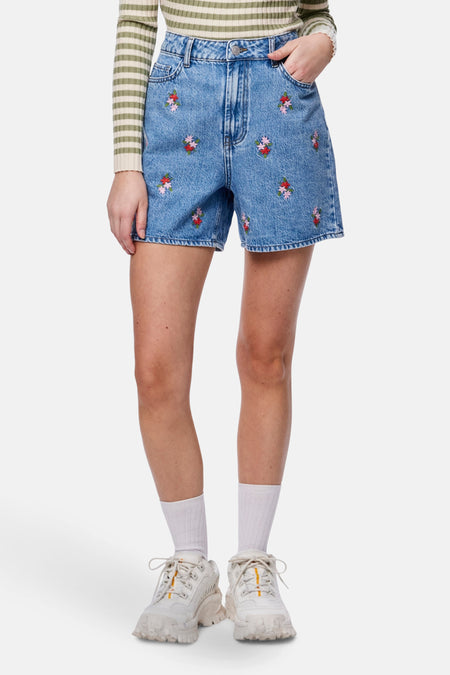 PCSKY HW EMBROIDERY DENIM SHORTS