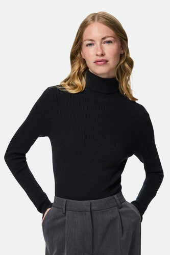 Pull à col roulé - noir - PIECES®