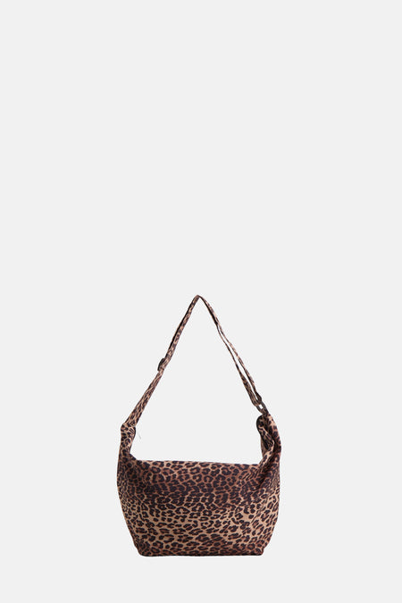 Leopardprint tas met schouderband.