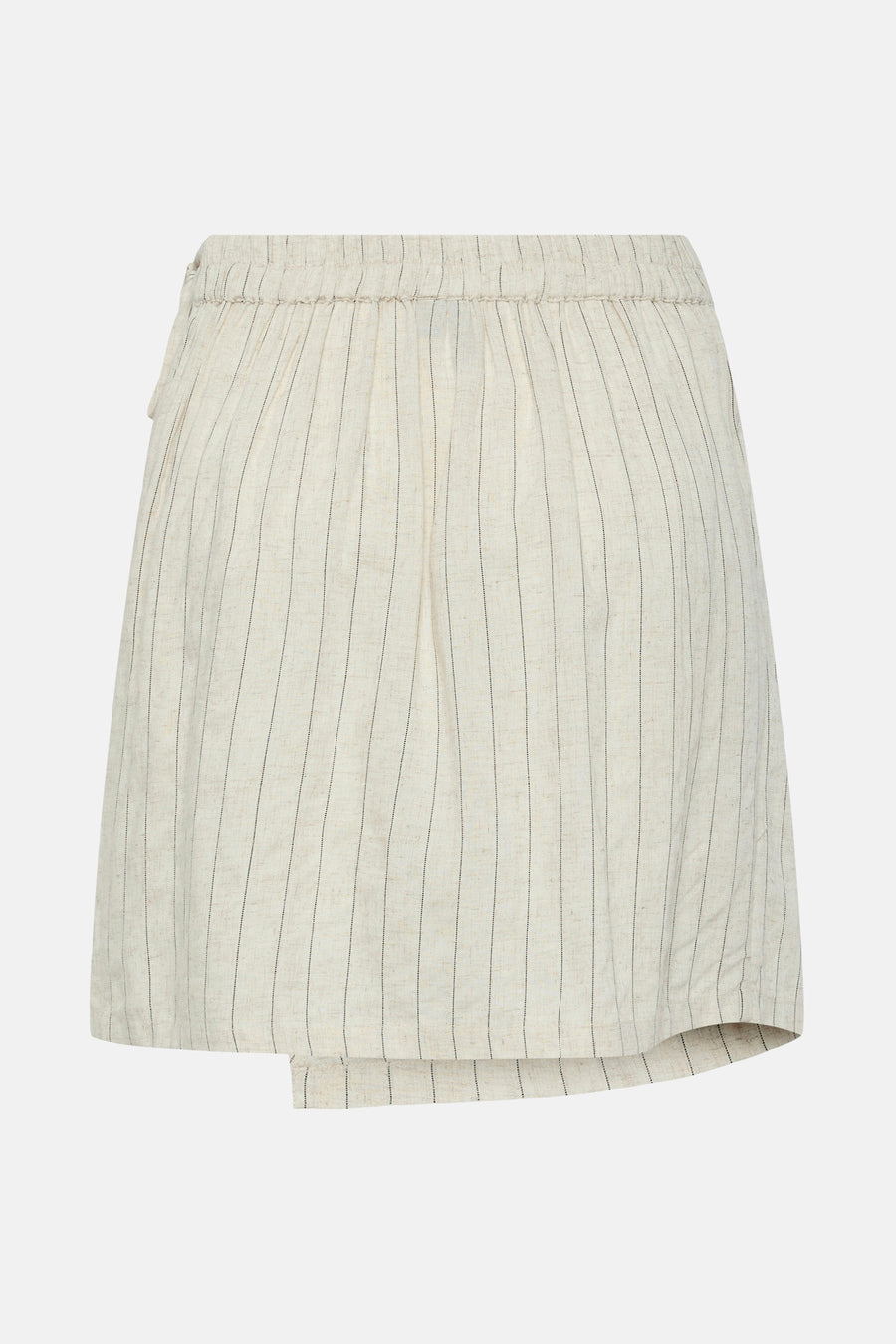 Robe courte écru de PIECES®, avec un motif à rayures et une ceinture élastique.