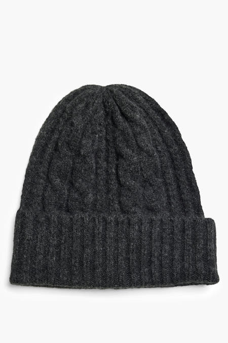 Chapeau gris de PIECES®, avec motif côlé et bord frisé.
