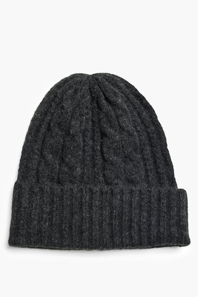 Chapeau gris de PIECES®, avec motif côlé et bord frisé.