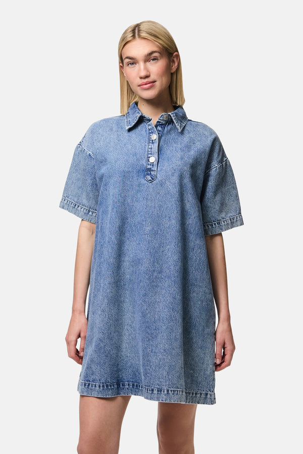 Robes manches courtes Mid blue denim - PIECES®