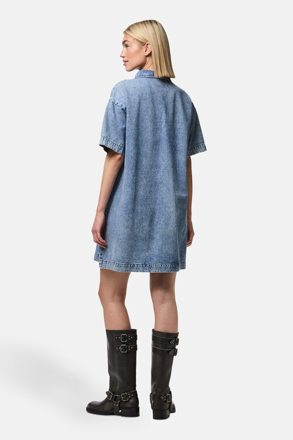 Robes manches courtes Mid blue denim - PIECES®