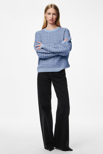 Pull à col rond - bleu - PIECES®