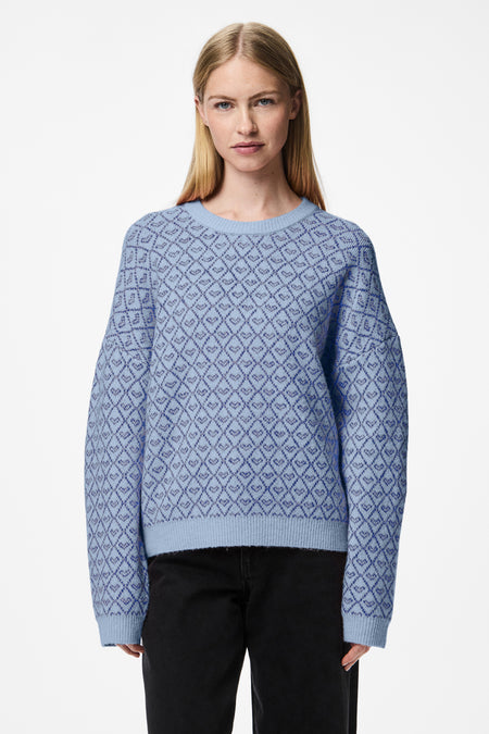 Pull à col rond - bleu