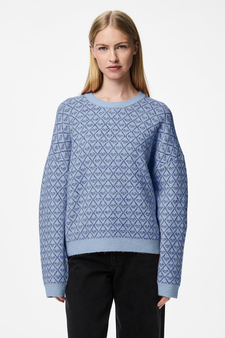 Pull à col rond - bleu - PIECES®