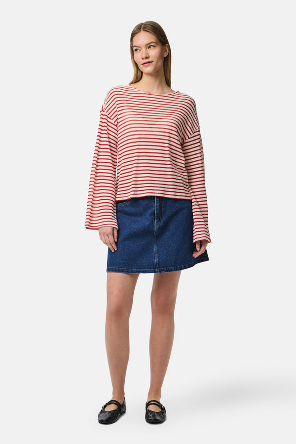 Top uni manche longue Rouge - PIECES®