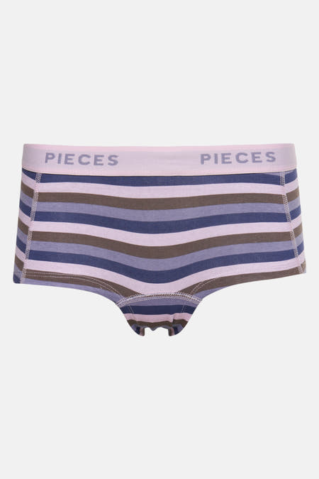 Shorty multicolore de Pieces avec un motif rayé.