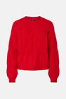PCJENNA LS O-NECK CABLE KNIT NOOS BC