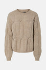 PCJENNA LS O-NECK CABLE KNIT NOOS BC