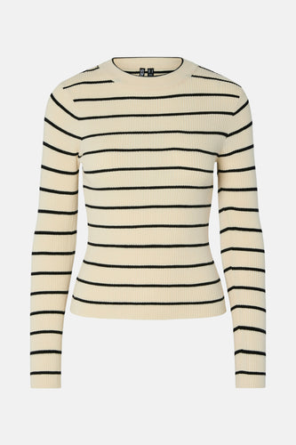 Pull à col rond - beige - PIECES®