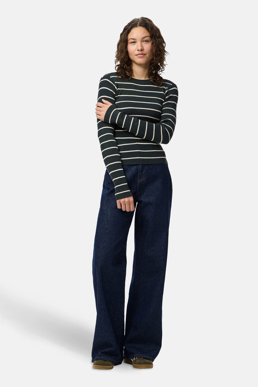 Pull à col rond - vert - PIECES®