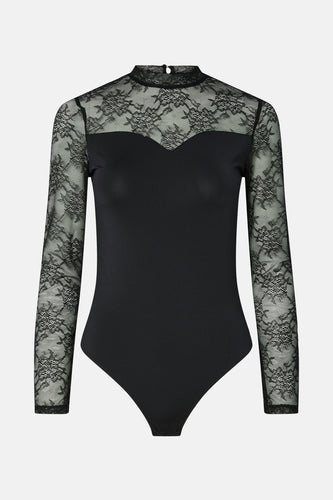 PCMILLY LS LACE BODYSTOCKING NOOS