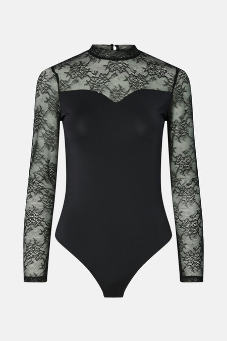 PCMILLY LS LACE BODYSTOCKING NOOS