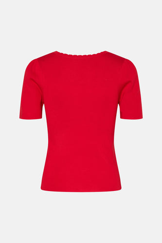PCJULINE SS REV KNIT TEE BC