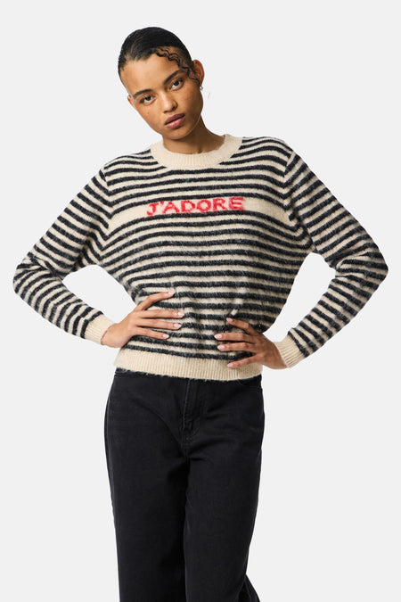 PCJADA LS O-NECK KNIT BC