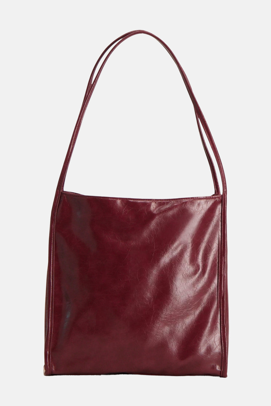 Blouson Bordeaux de PIECES®, avec des bretelles étroites et une finition lisse.
