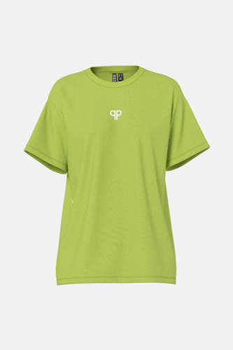 T-shirt vert de PIECES® avec des manches courtes et un design simple, dos.